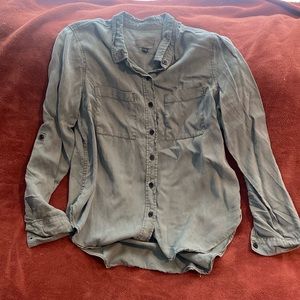 Sage green button up shirt